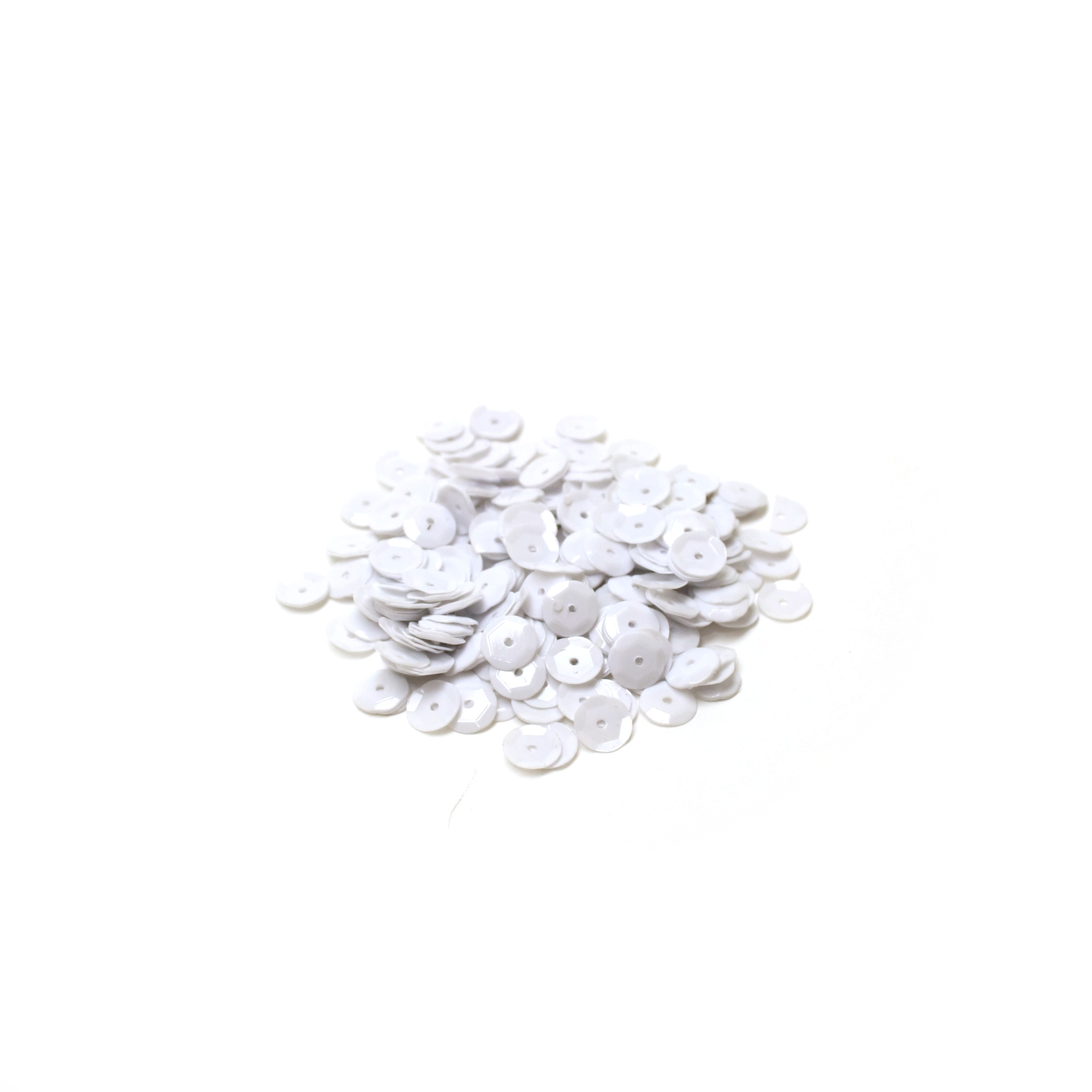 Paljetti 6mm - Valkoinen
