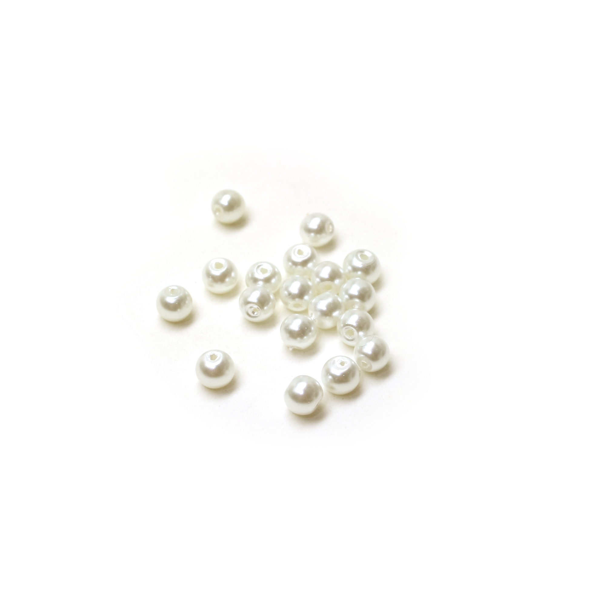 Pearl lasihelmi 6mm 35kpl - Valkoinen