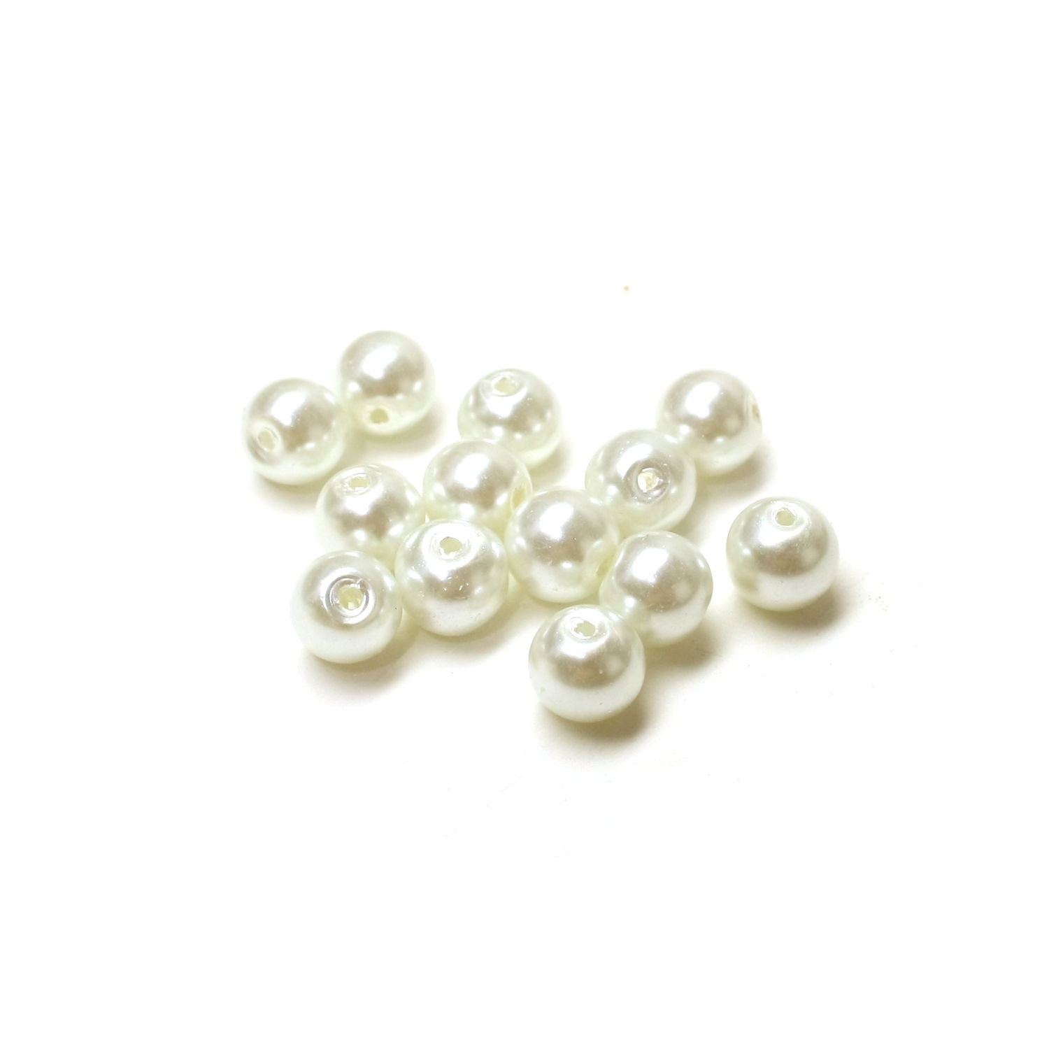 Pearl lasihelmi 8mm 20kpl - Valkoinen