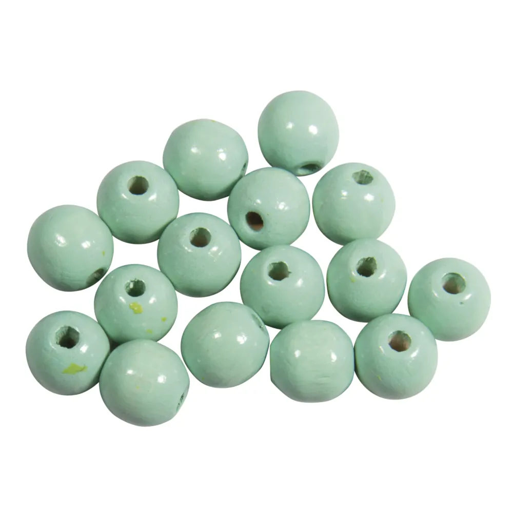 Puuhelmi 10mm 52kpl - Mintunvihreä