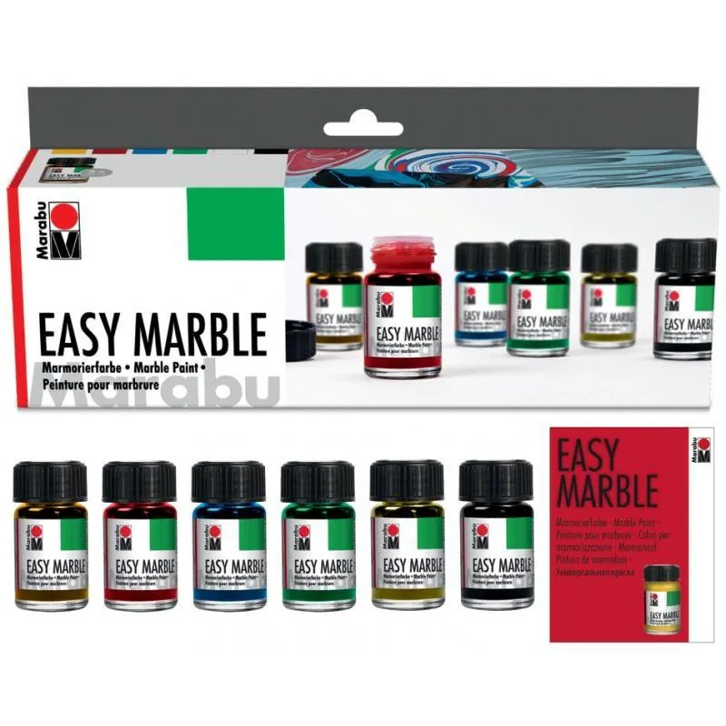 Marabu Easy Marble 6x15ml - Perussävyt