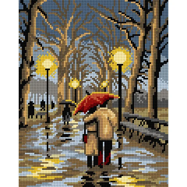 Painettu kanavakangas - Walk in the Rain