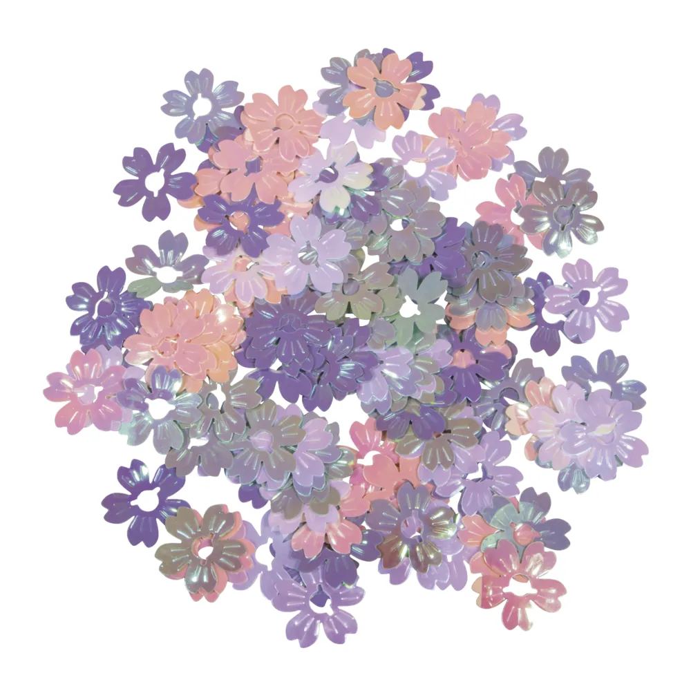 Kuviopaljetti n.22mm - Lilat kukat