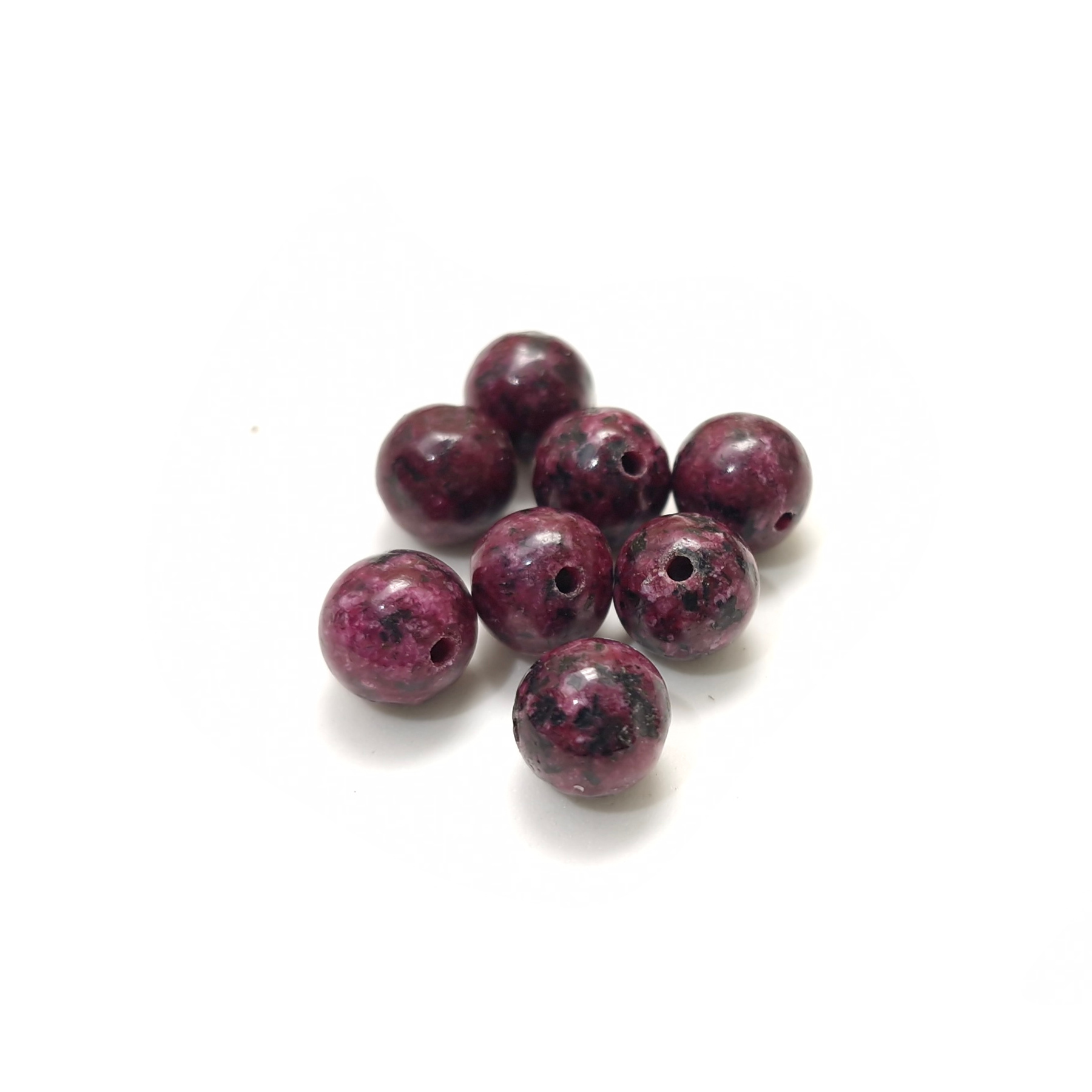 Kivihelmi 8mm 12kpl - Dalmatian Stone Warm Red