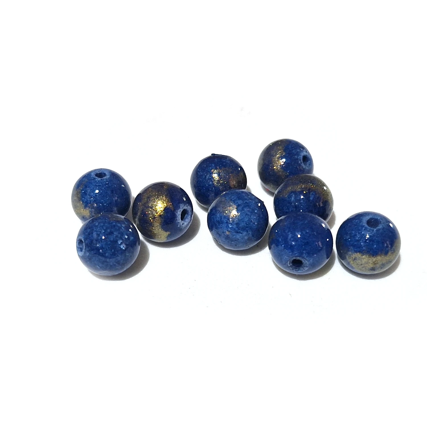 Kivihelmi 8mm 12kpl - Calcite blue-gold