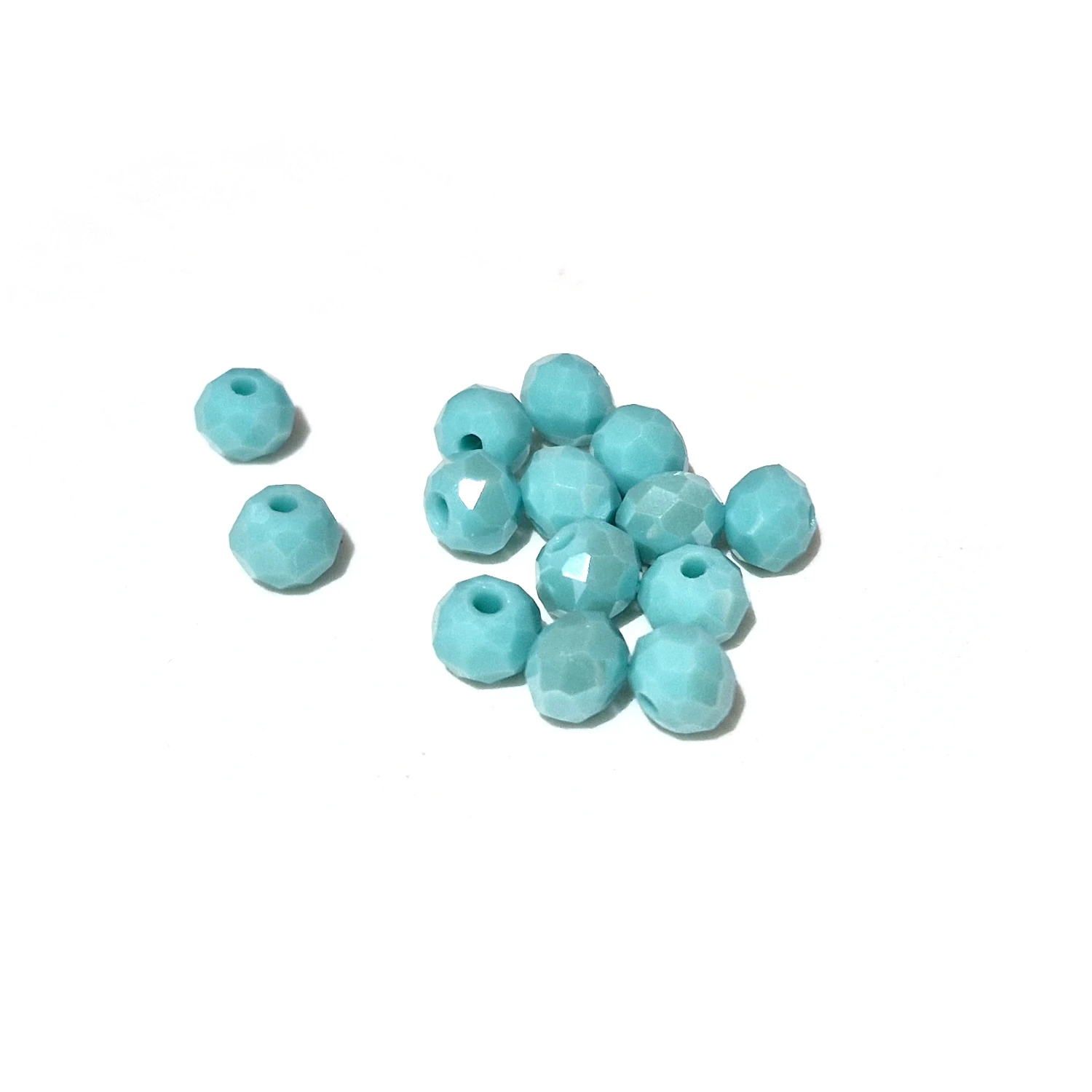 Särmikäs lasihelmi n.6x5mm - Light Teal Blue