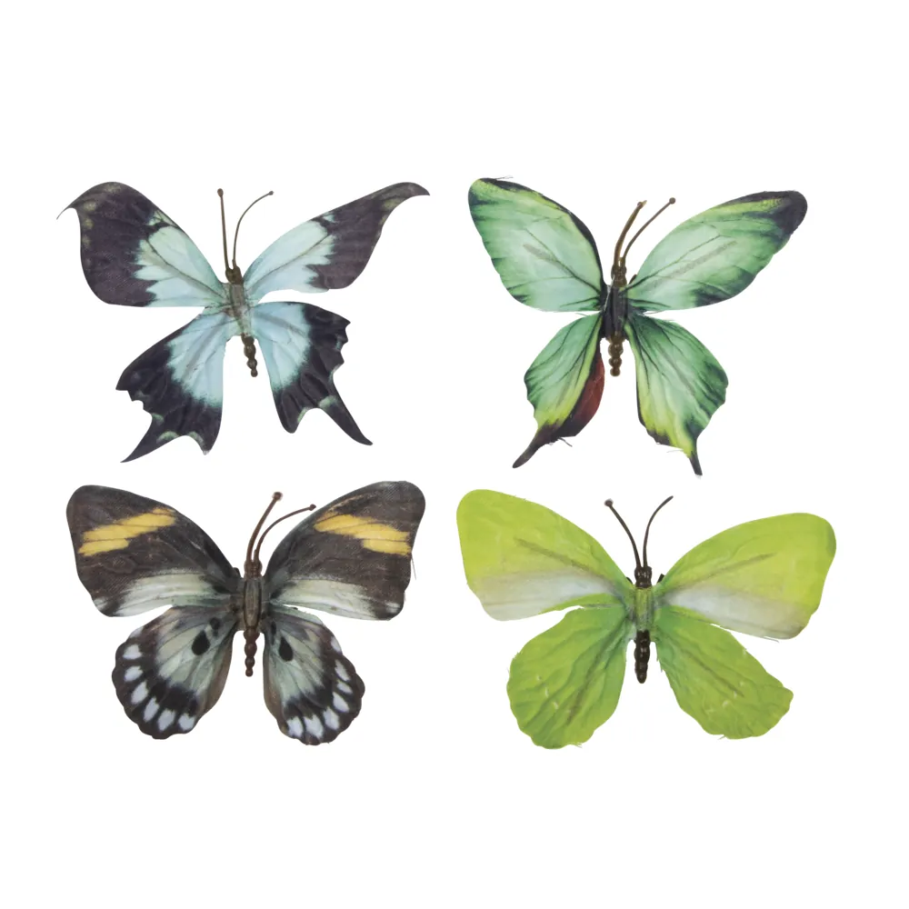 Perhonen 8,5cm 4kpl - Vihreät