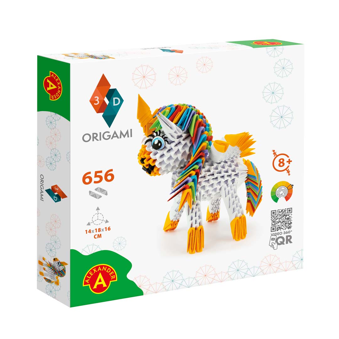 Alternative view of 3D Origami - Unicorn