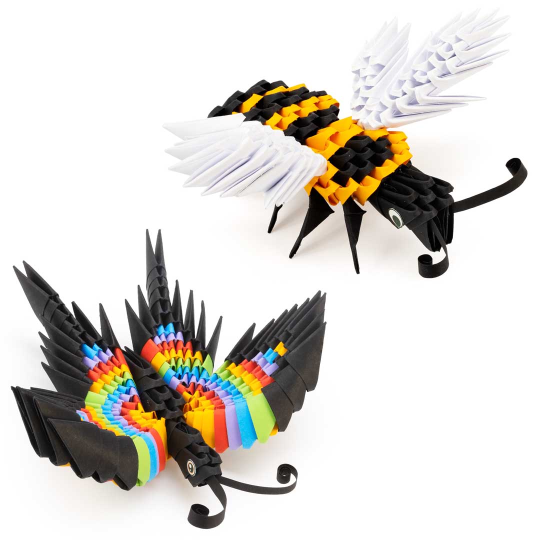 3D Origami - Bee and Butterfly