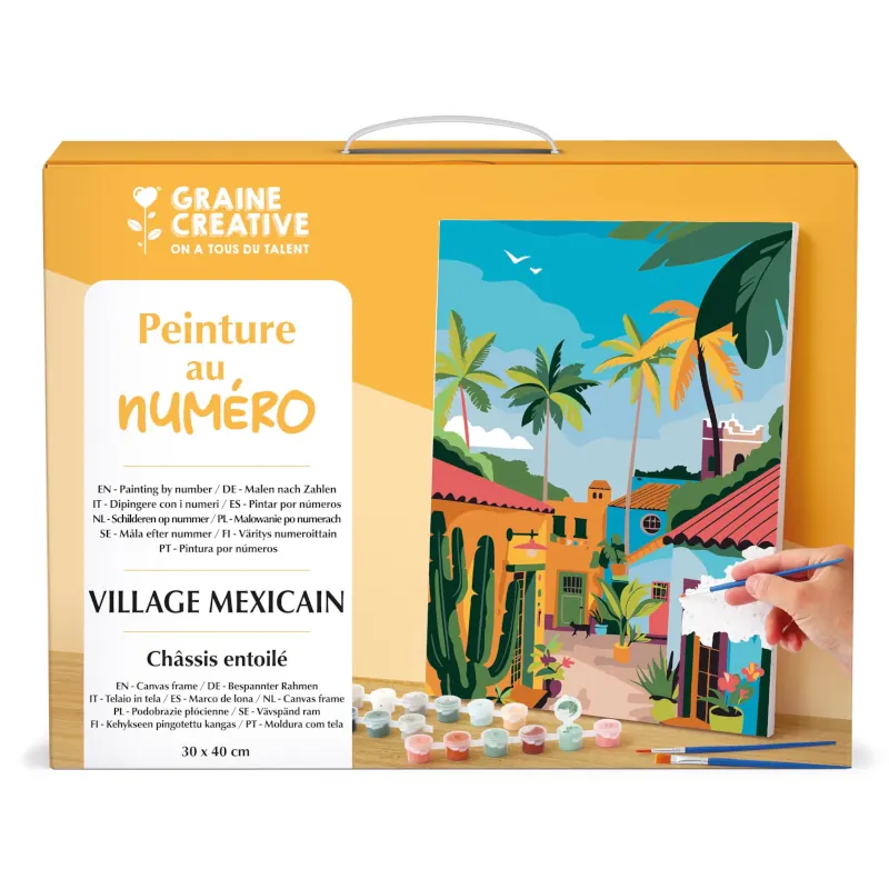 Alternative view of Numeromaalaus 30x40cm - Mexicolainen kylä