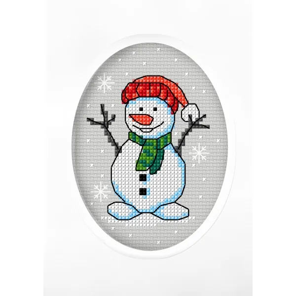 Jouluinen Ristipistokortti - Lumiukko