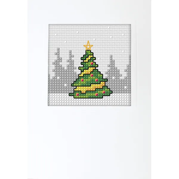 Jouluinen Ristipistokortti - Joulukuusi