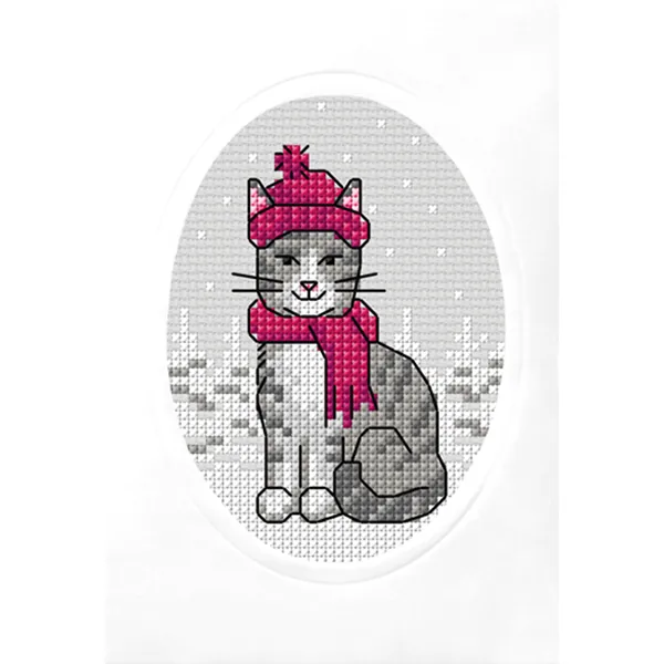 Jouluinen Ristipistokortti - Kissa