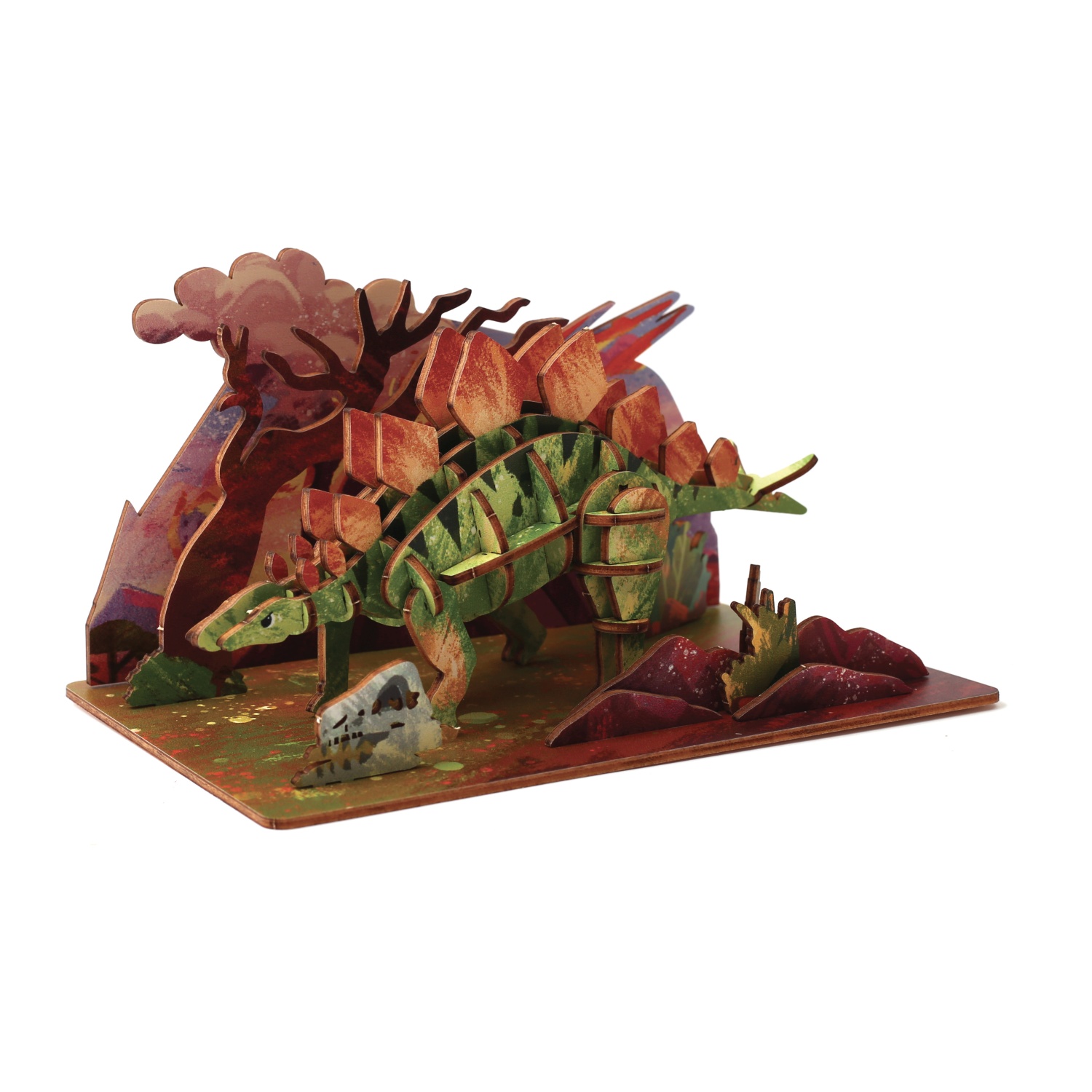3D Puinen dinomaisema - Stegosaurus