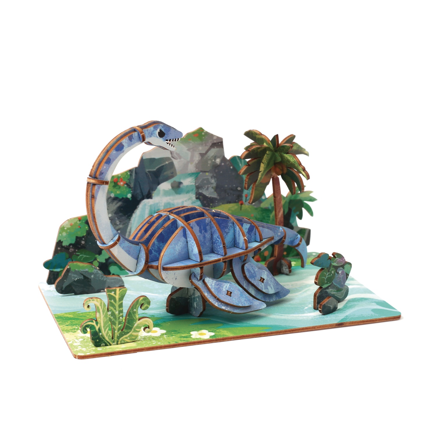 3D Puinen dinomaisema - Plesiosaurus