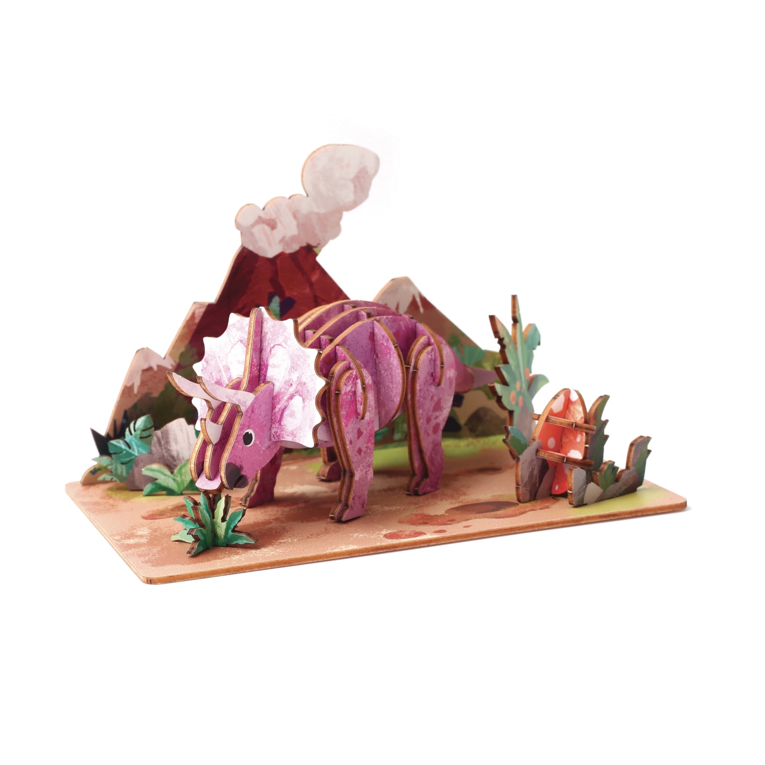 3D Puinen dinomaisema - Triceratops
