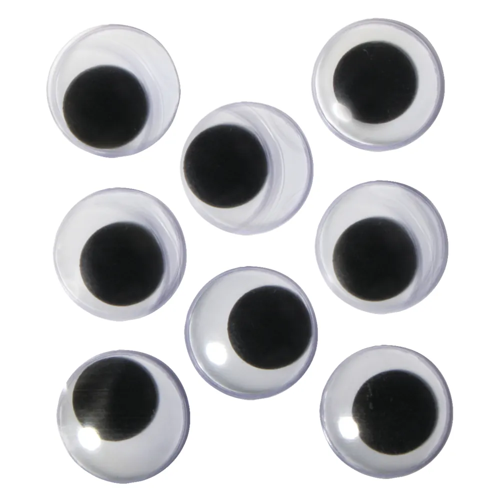 Liikkuva muovisilmä 20mm 8kpl - Tarrapinta