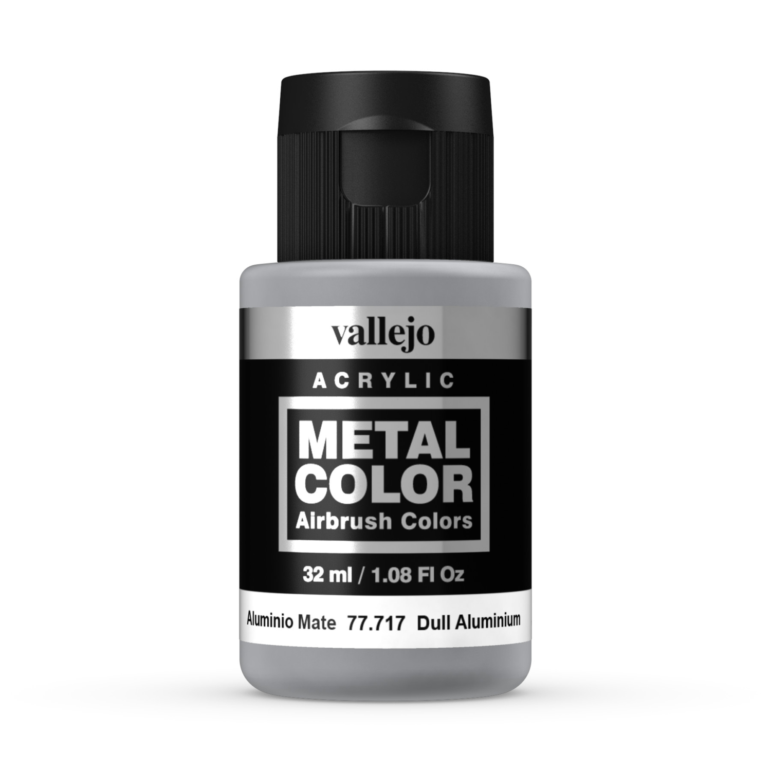 Vallejo Metal Color 77717 Dull Aluminium – 32 Ml, Airbrush-Farbe Mit Aluminiumpigmenten, Wasserbasiert