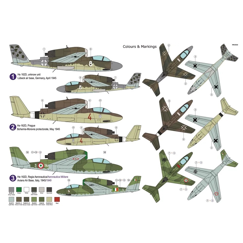 Alternative view of Heinkel He 162D Salamander 1:72
