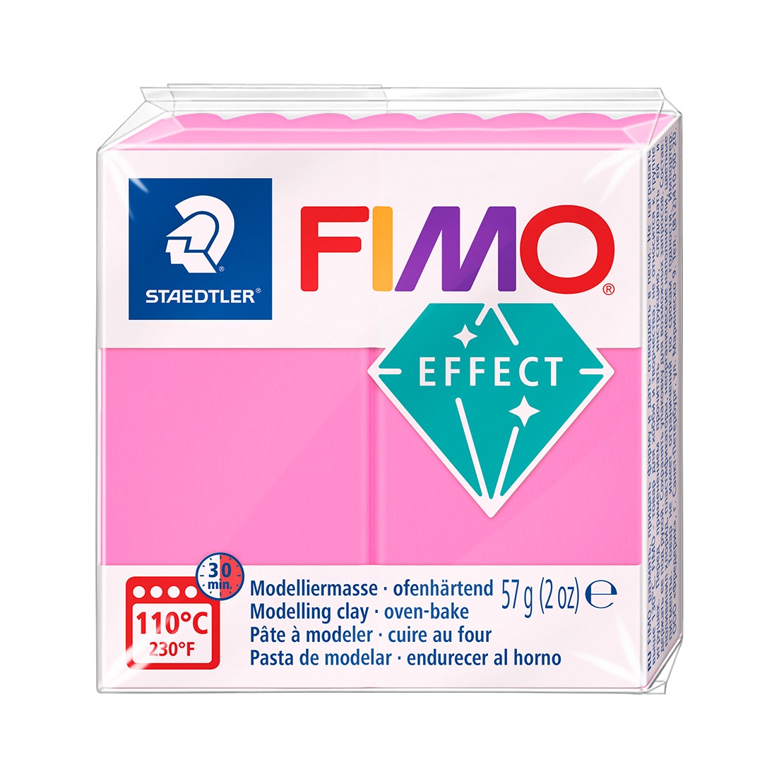 Fimo Neon 57g - 201 Neon Pink