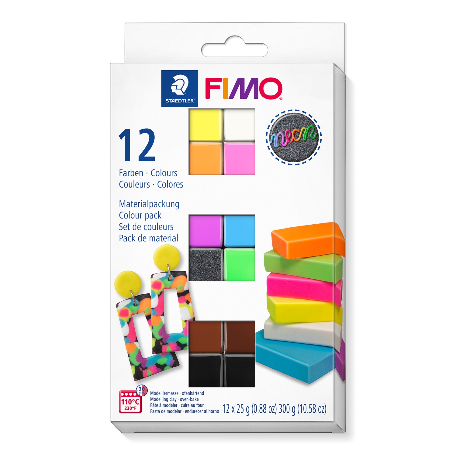 Fimo sävylajitelma 12x25g - Effect Neon