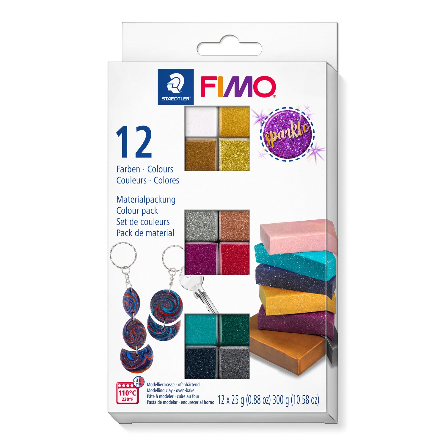 Fimo sävylajitelma 12x25g - Effect Sparkle