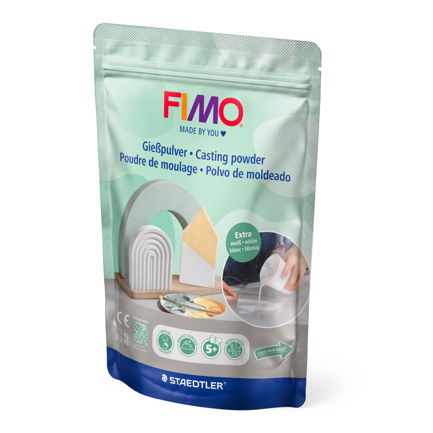 Fimo Kipsijauhe 1kg - Extra White