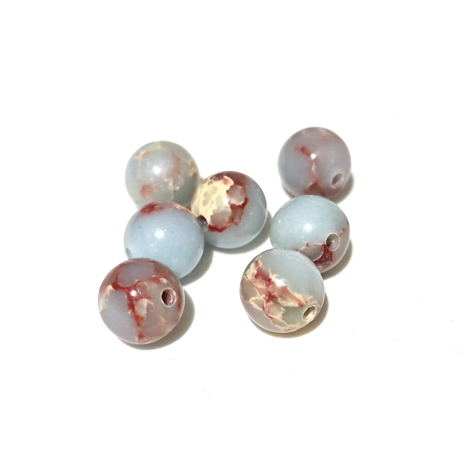 Synteettinen Kivihelmi 8mm 12kpl - Jasper Aqua Terra