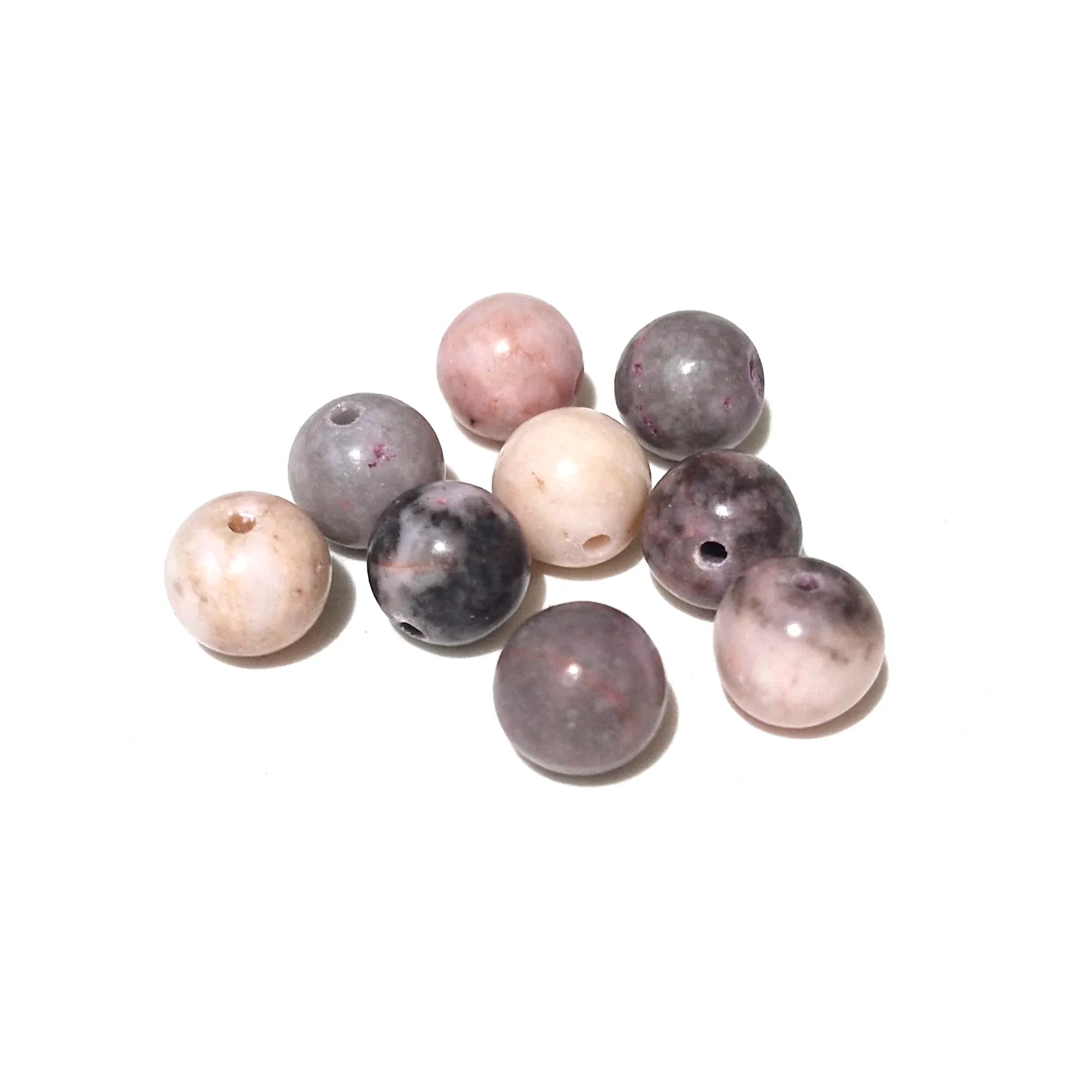 Kivihelmi 8mm 12kpl - Jasper Pink Zebra