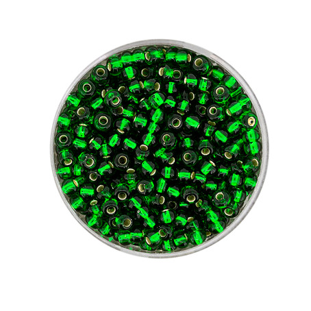 Siemenhelmi 3,5mm - Hopeasisus vihreä