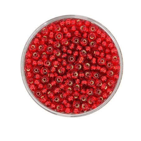 Siemenhelmi 3,5mm - Hopeasisus punainen