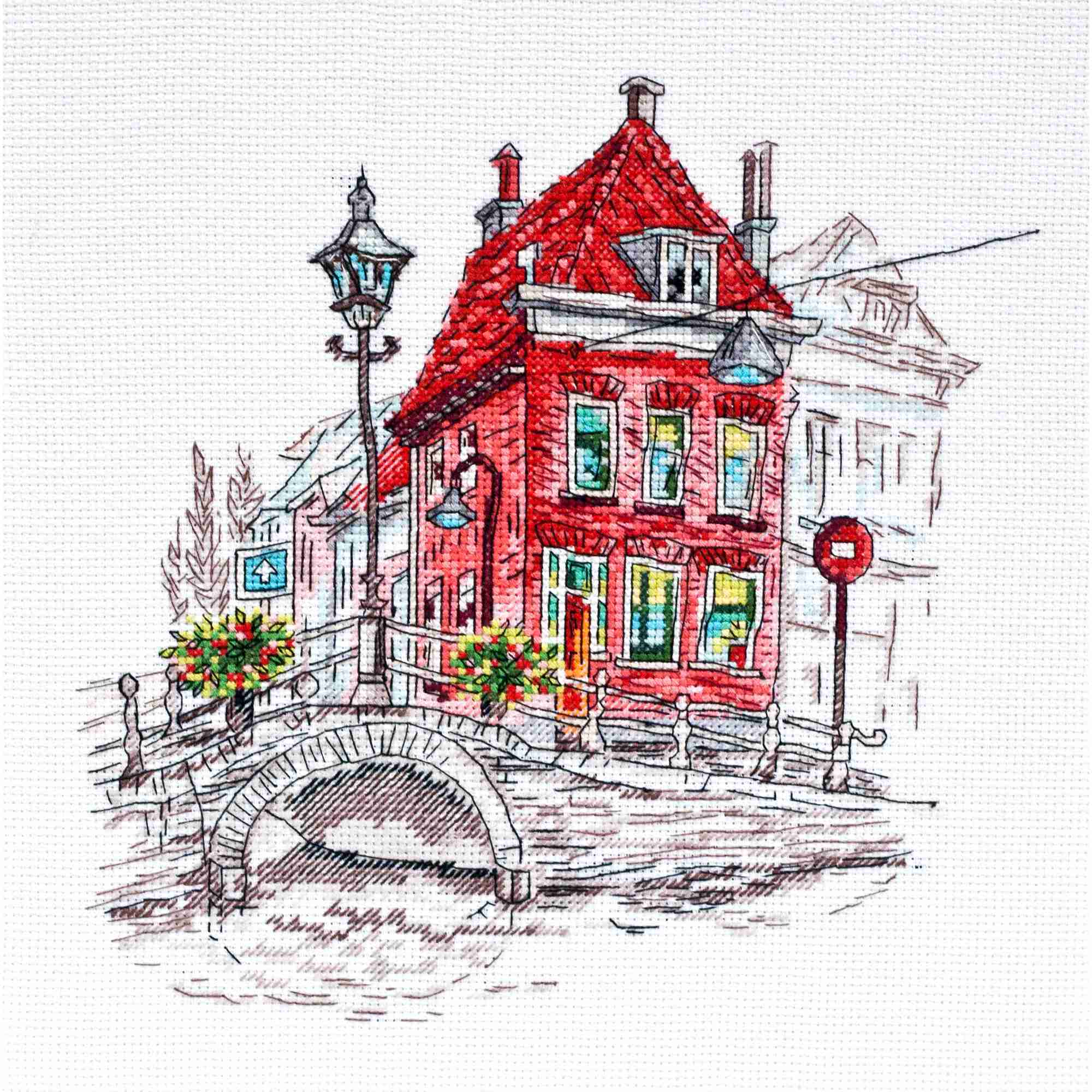 Ristipistotyösetti - Colorful Town 3