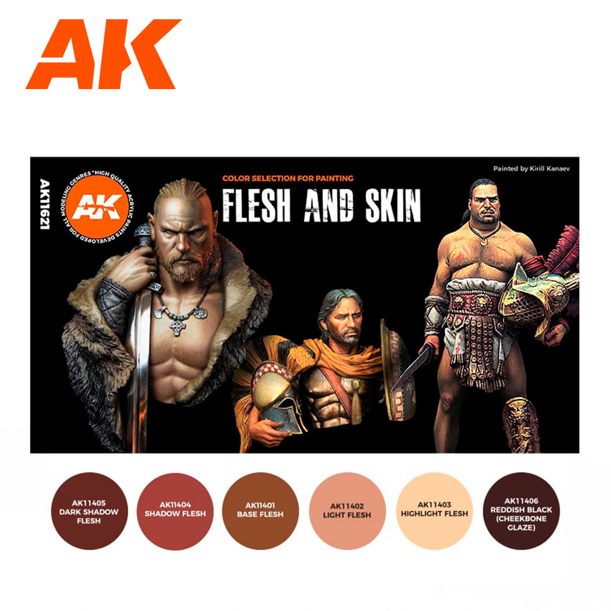 Alternative view of Ak Interactive Värilajitelmat - Flesh And Skin Colors (The Original Selection)