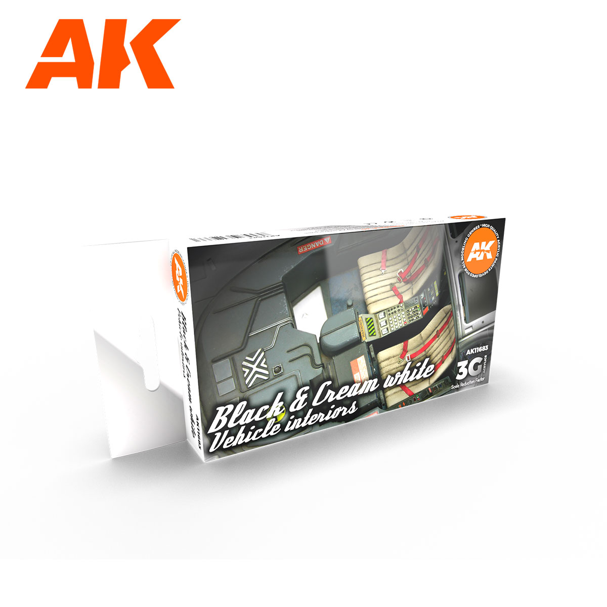 AK Interactive Black And Cream White Vehicle Interiors