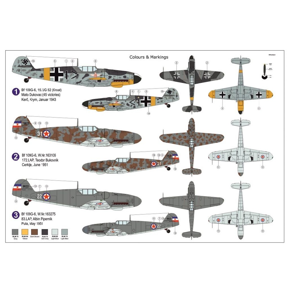 Alternative view of Messerschmitt Bf-109G-6 Balkan Eagles 1:72