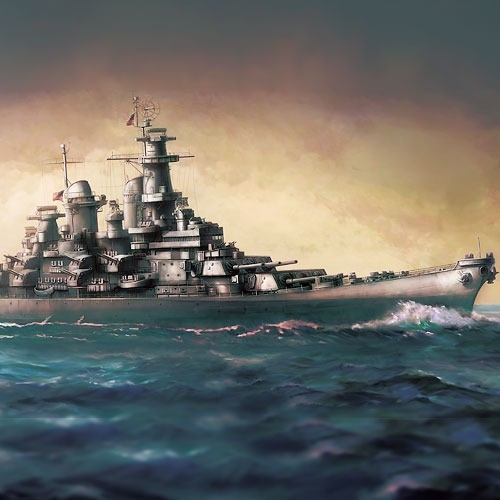 Alternative view of USS Missouri BB-63 1:700