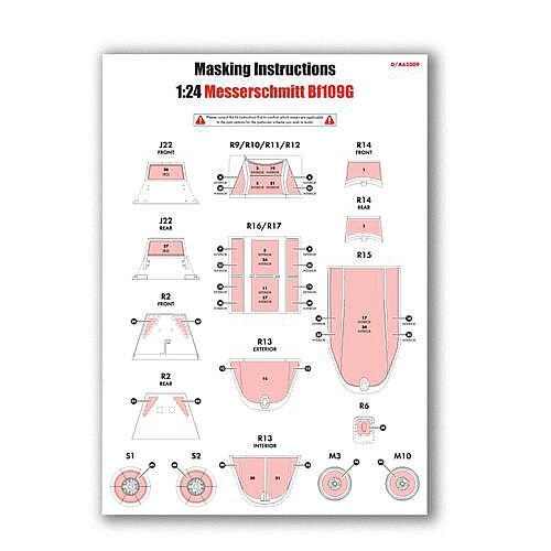 Alternative view of Messerschmitt Bf-109G-5/-6 Maalausmaskisarja 1:24