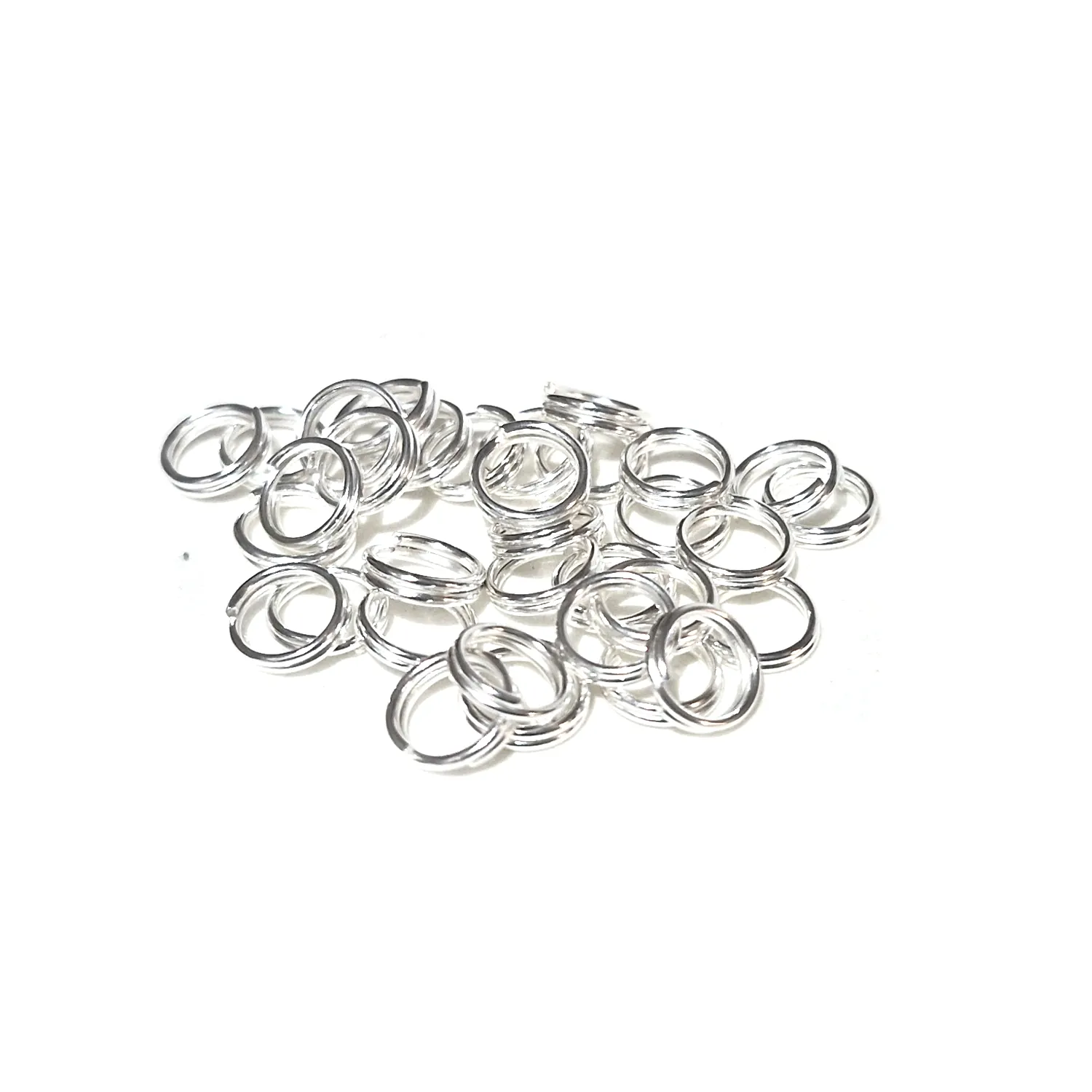 Kierteinen rengas 6mm 50kpl - Kirkas hopeansävy