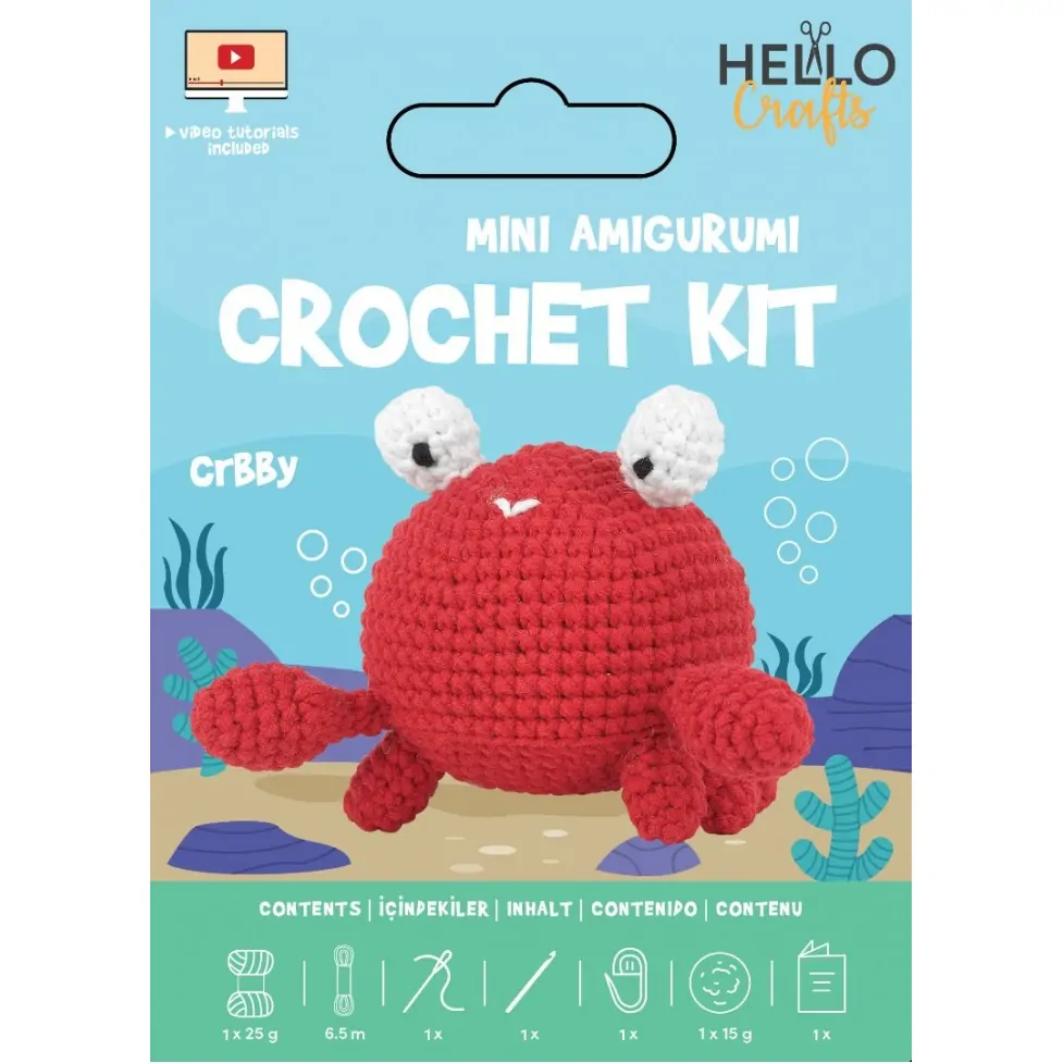 Mini Amigurumi setti - Crabby