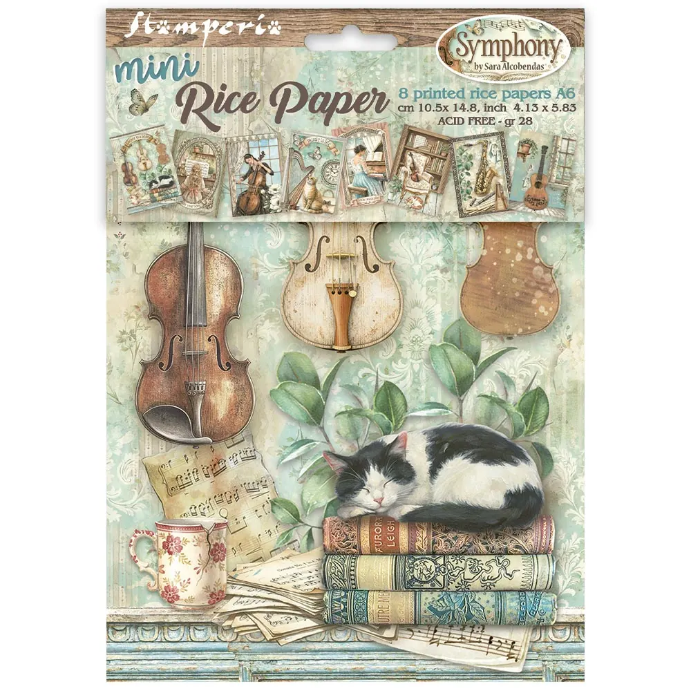 Mini Riisipaperilajitelma A6 8kpl - Symphony