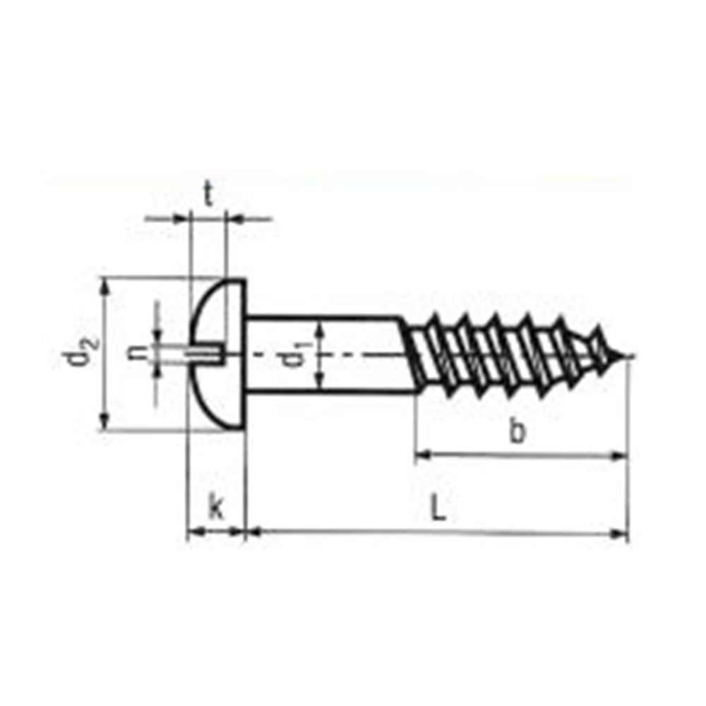 Messinkinen puuruuvi 2mm x 12mm DIN96