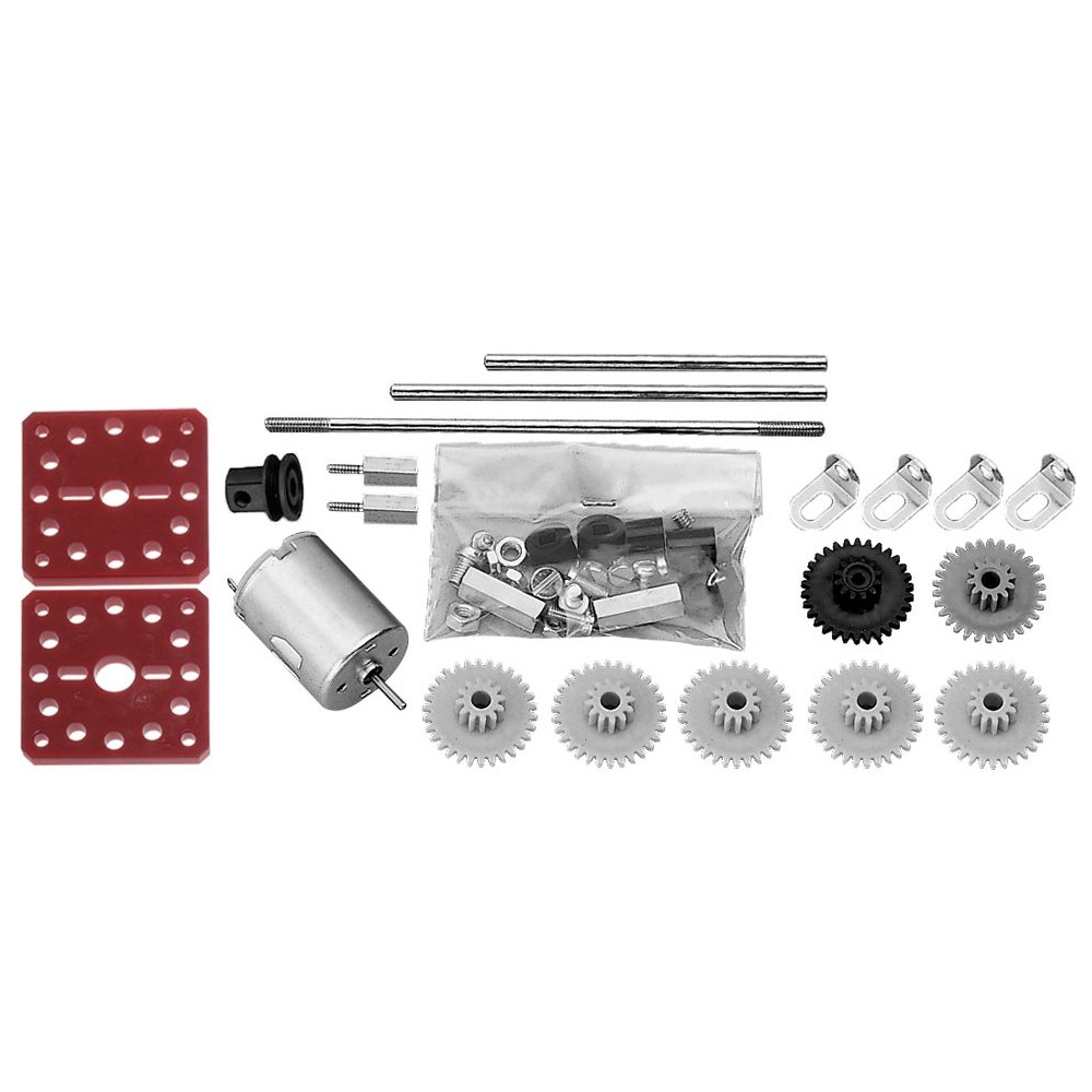 2V-6V Sähkömoottori ja 3-akselisen Alennusvaihteen Rakennussarja