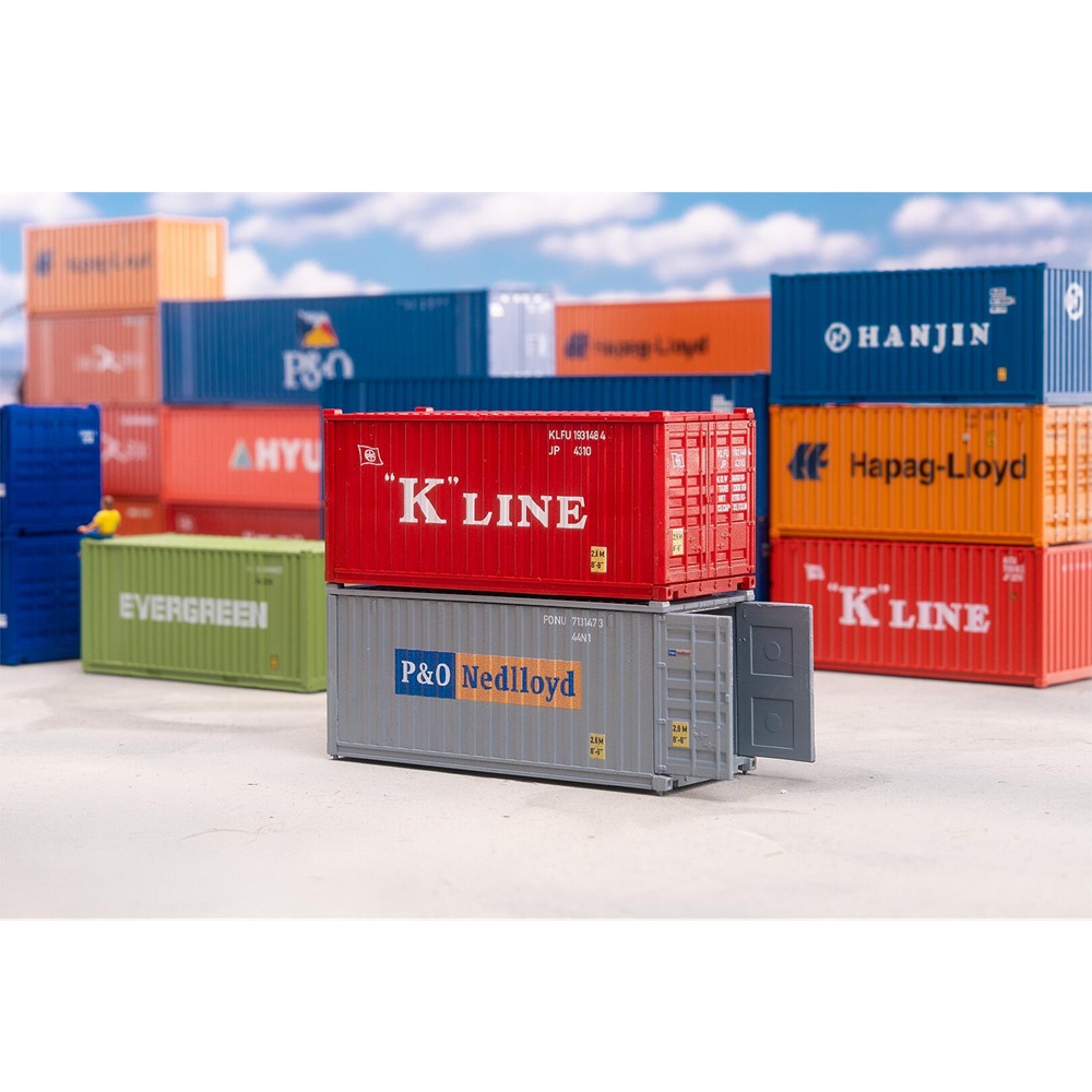 20-jalkaiset rahtikontit "K-LINE, P& O" 2kpl