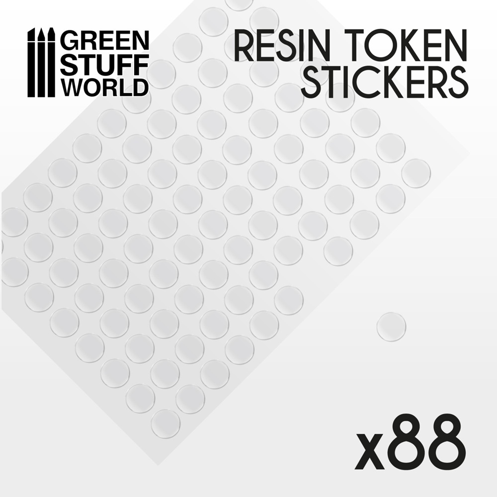 Resin token stickers 15mm