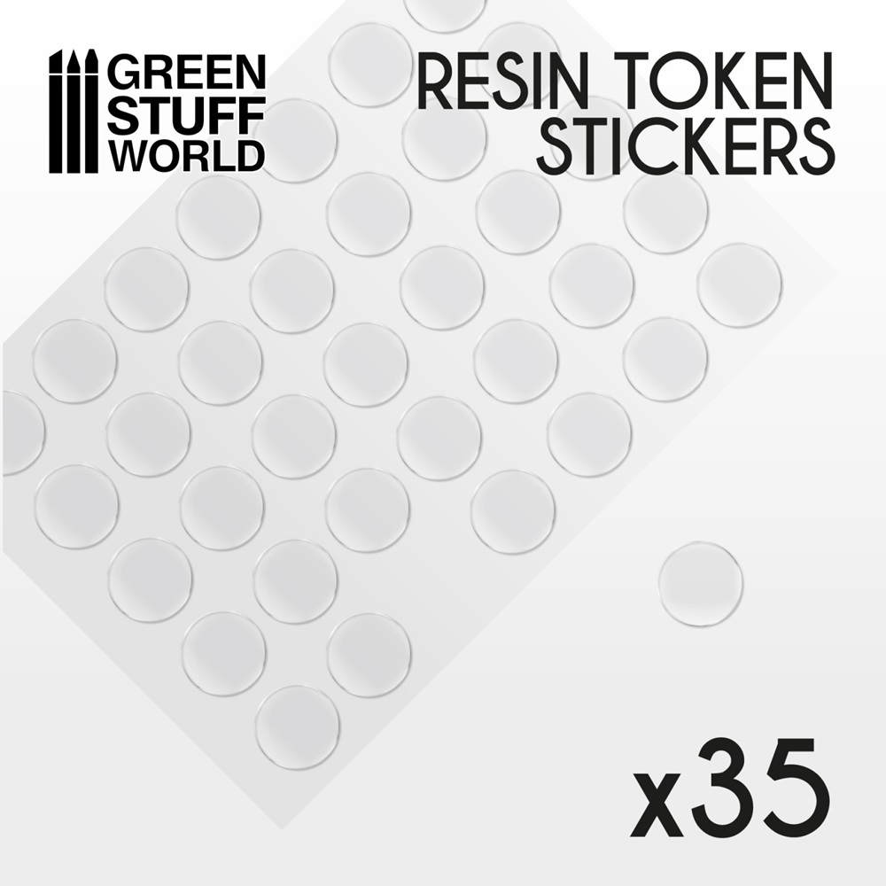 Resin token stickers 25mm
