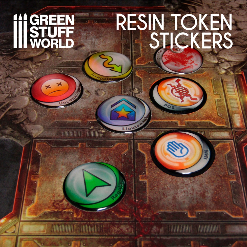 Alternative view of Resin token stickers 25mm