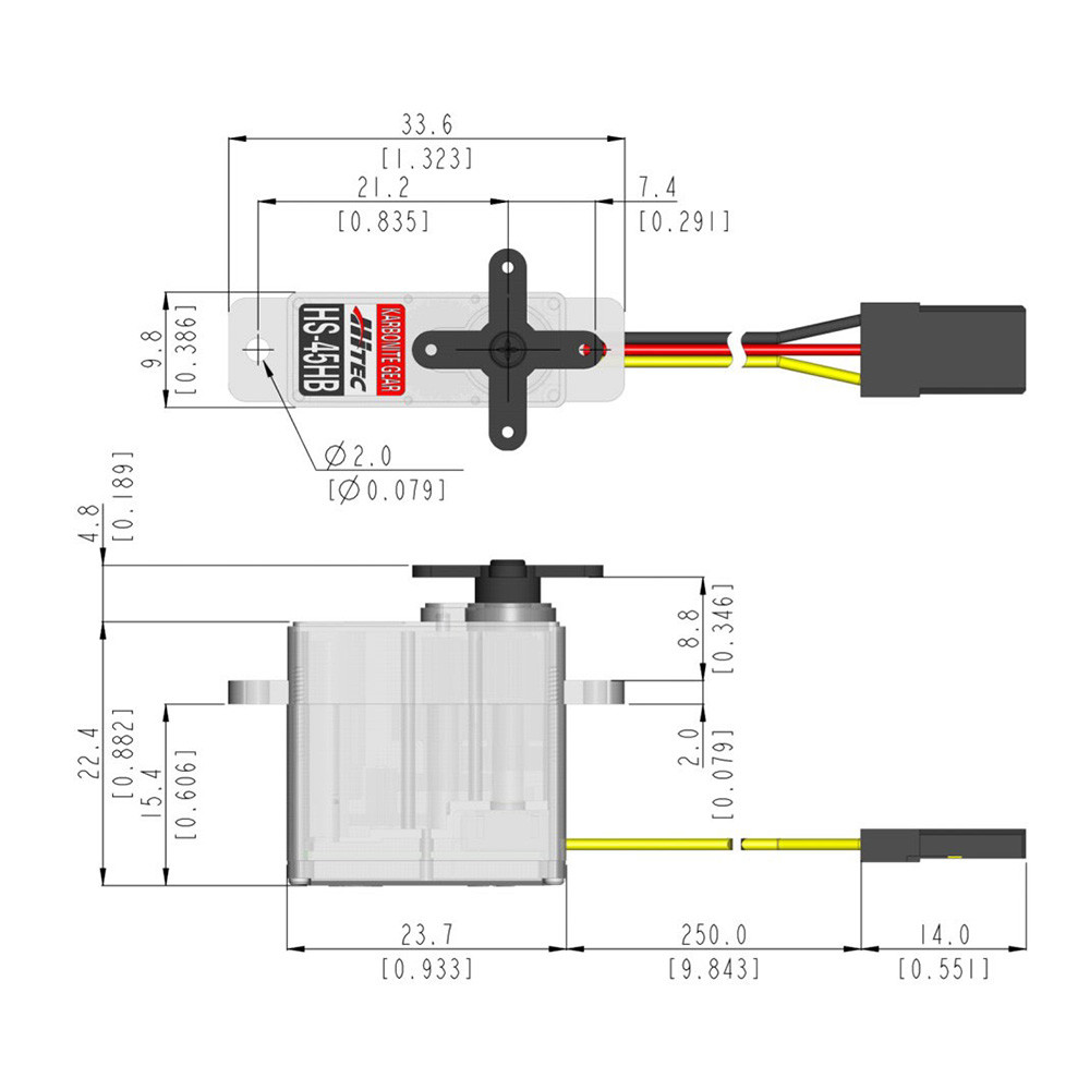 Alternative view of HS-45HB Premium Feather Servo