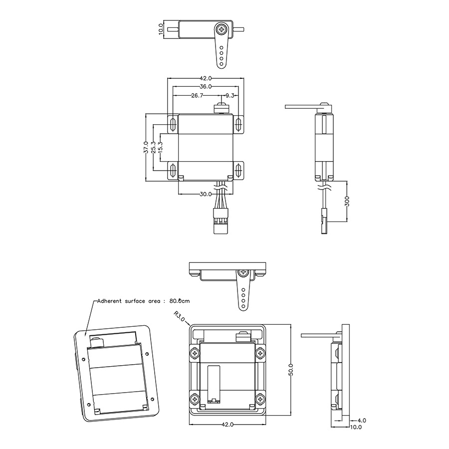 Alternative view of D145SW Wide Voltage Slim Wing Servo