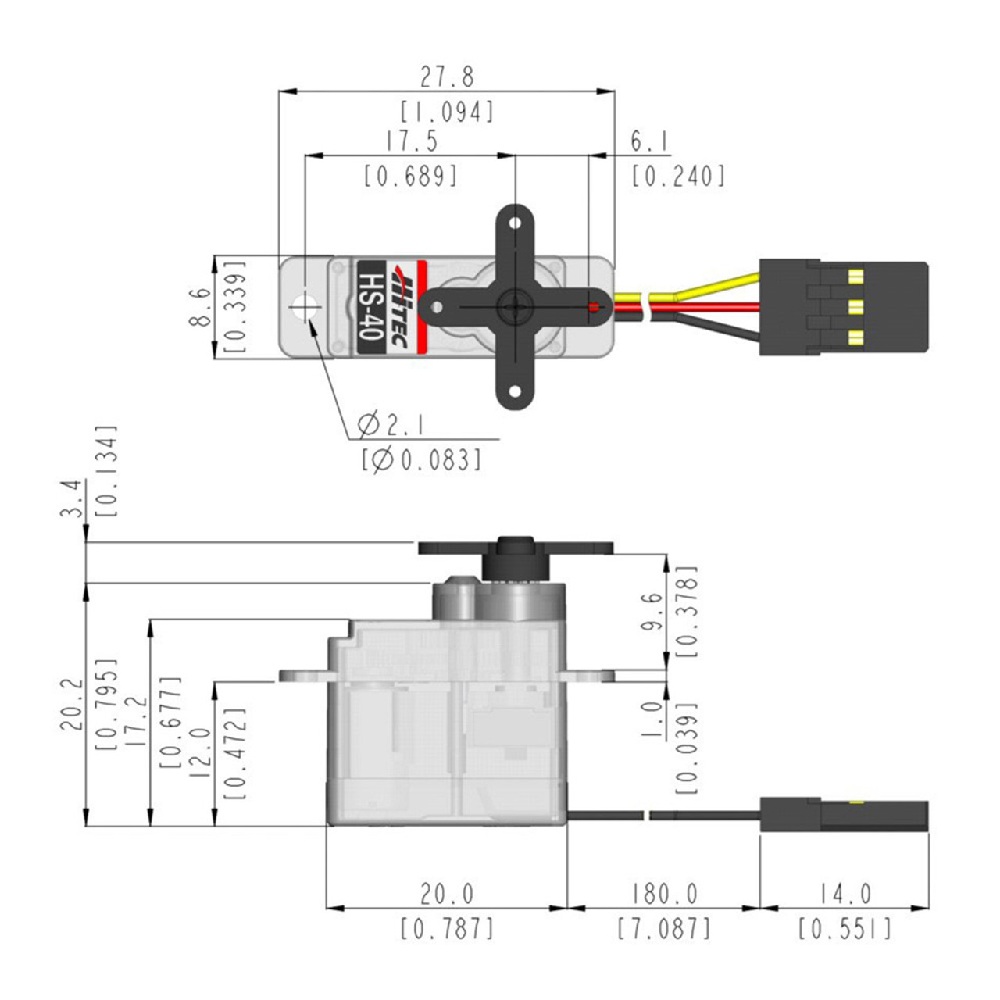 Alternative view of HS-40 Economy Nano Servo