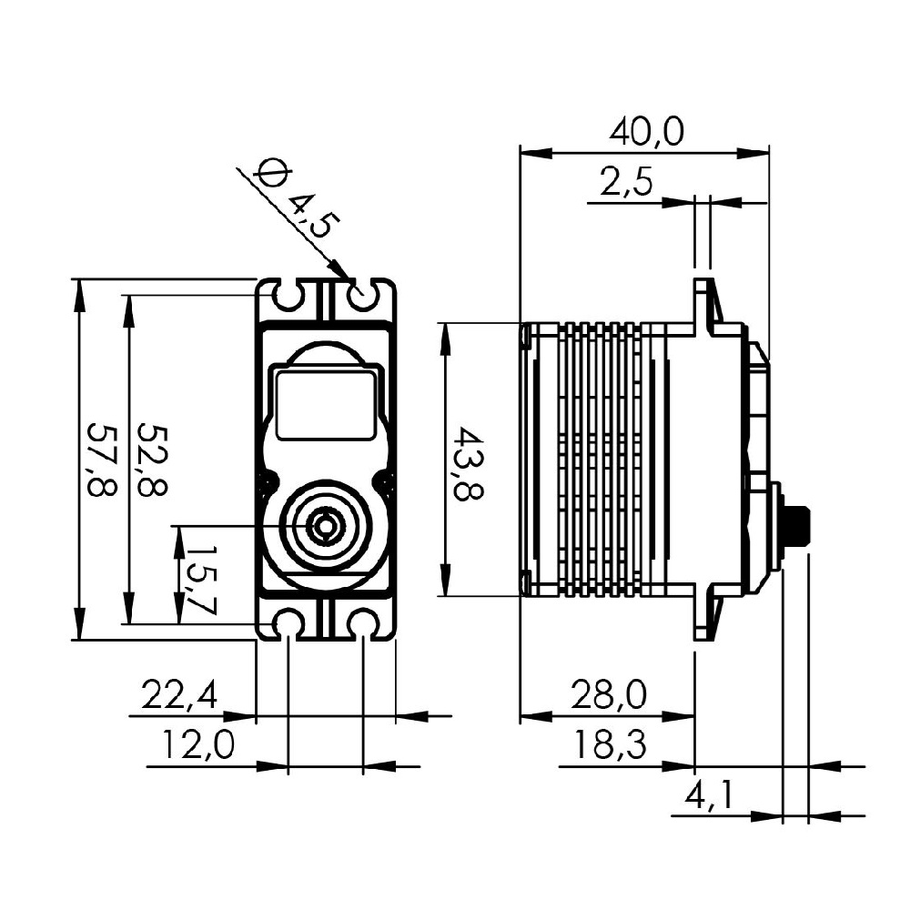 Alternative view of D980TW Wide Voltage Monster Torque Servo